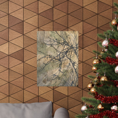 Shadow Play Winter Wall Art Print | Japandi Earthy Design