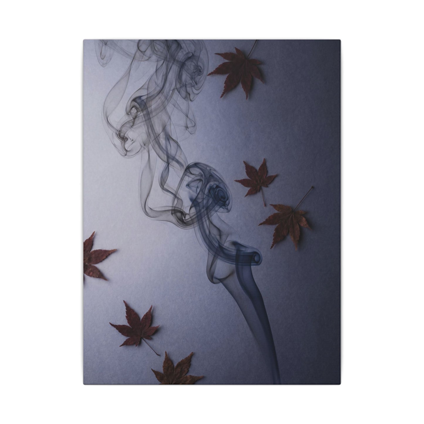 Dark Japandi Incense Smoke in Dawn | Moody Minimal Canvas Art