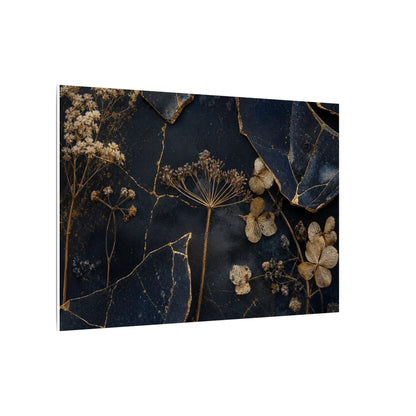 Philosophical Dried Flowers Canvas Art - Broken Beauty Kintsugi