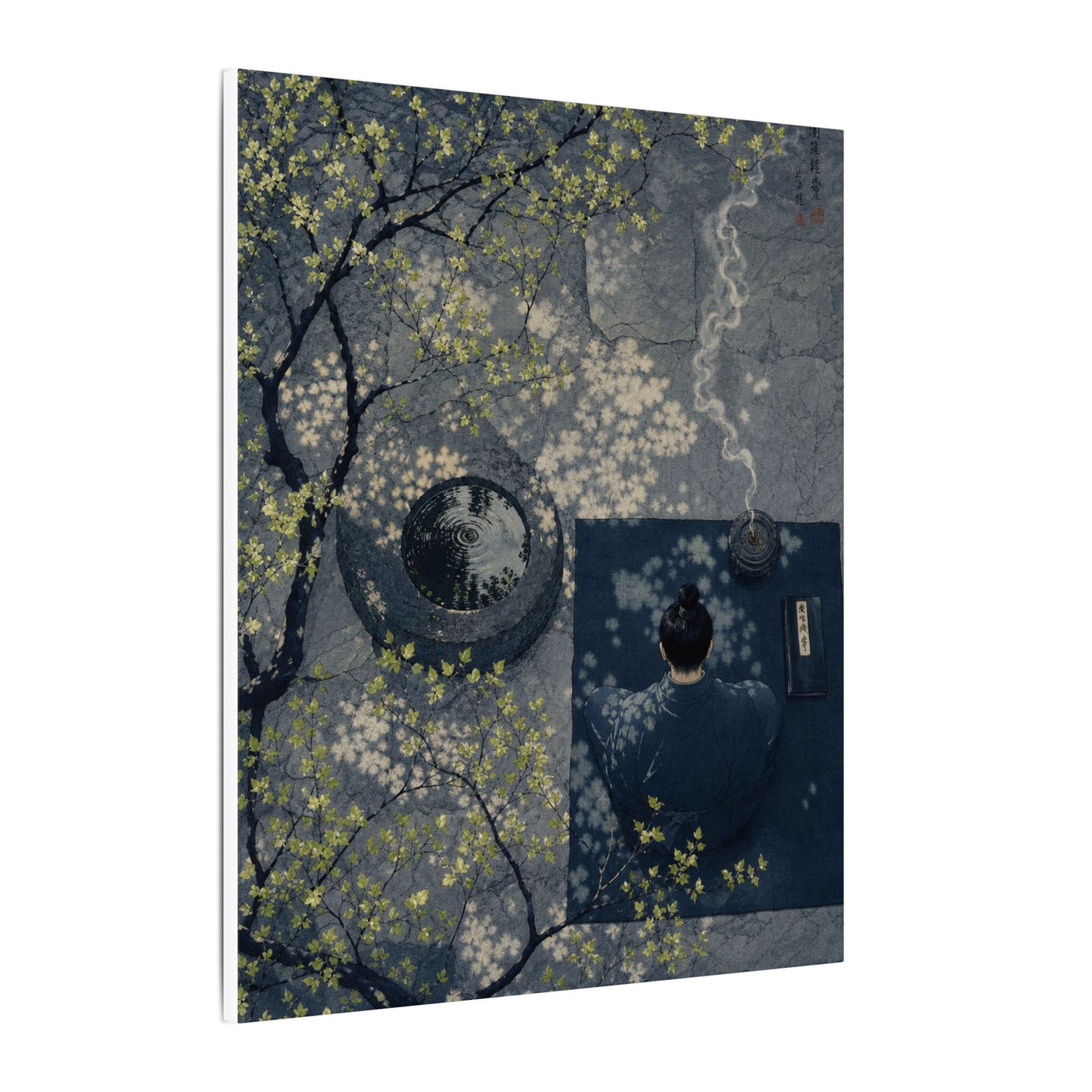 Spring Incense Smoke Ukiyo E Inspired Canvas Art | Tranquil Decor