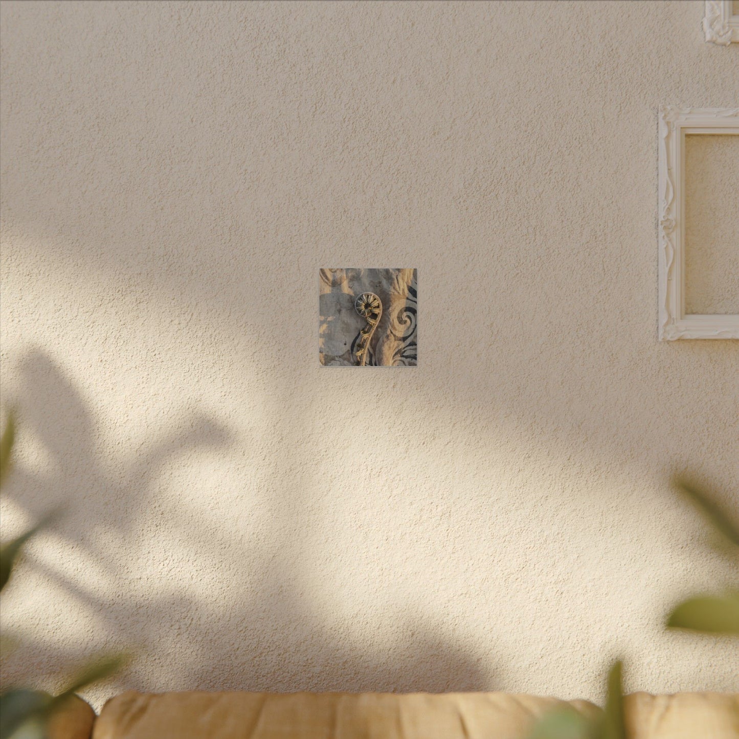 Fern Unfurling Canvas Art | Winter Japandi Japanese Pattern Art