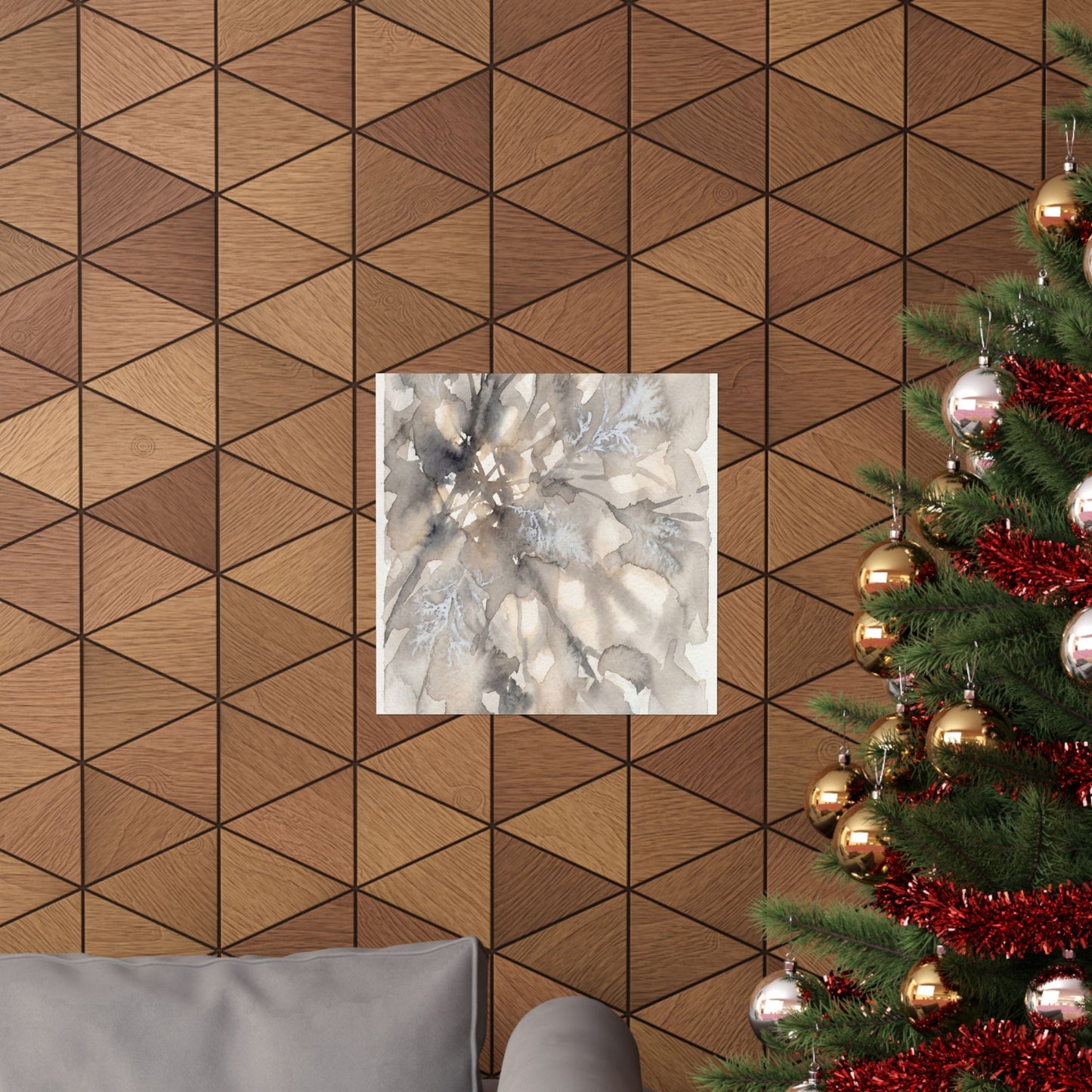 Shadow Play Wall Art Print | Winter Japandi Watercolor Art