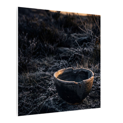Kanso Ceramic Bowl Canvas Art - Dark Japandi Dark Texture