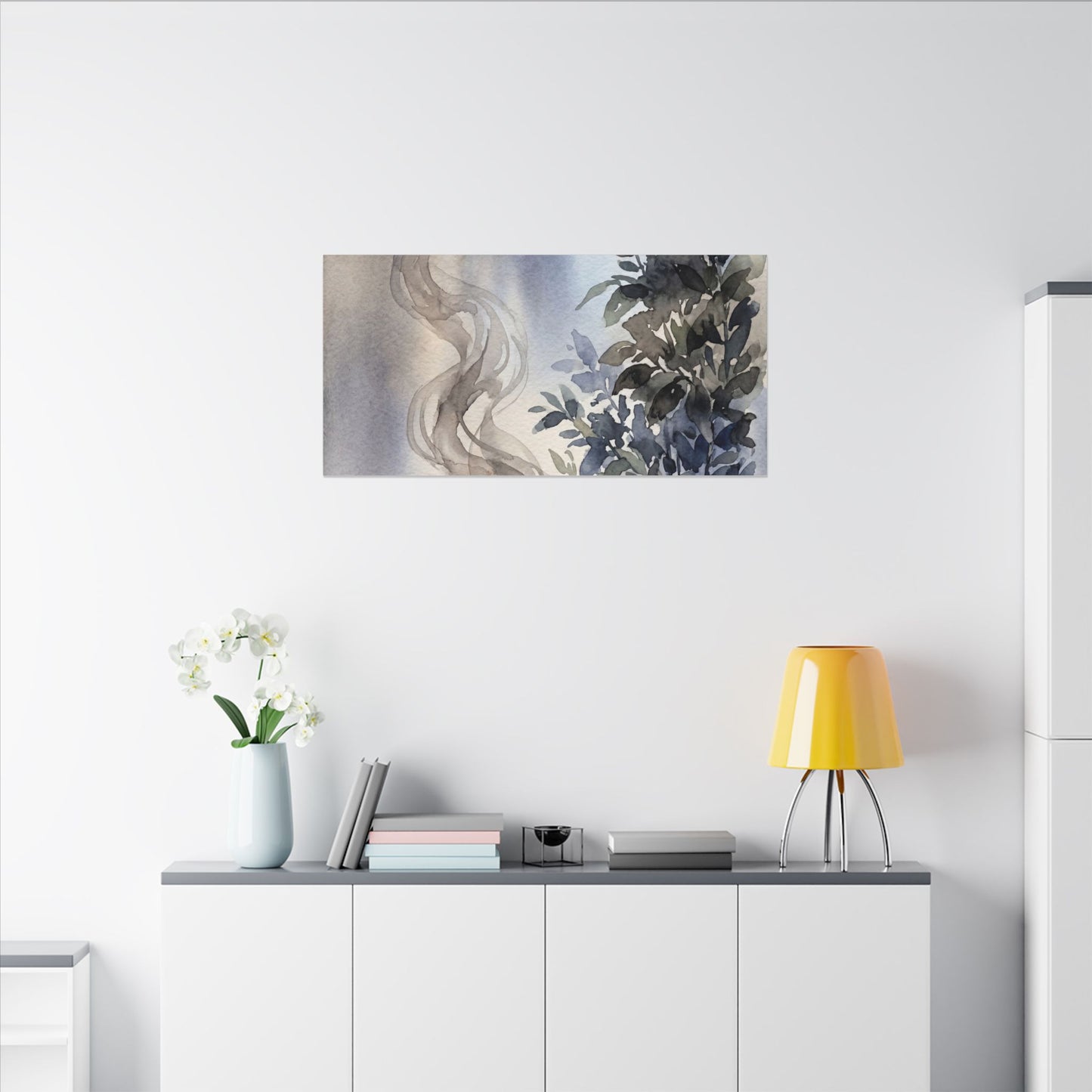 Incense Smoke Summer Canvas Art | Japandi Cozy Design
