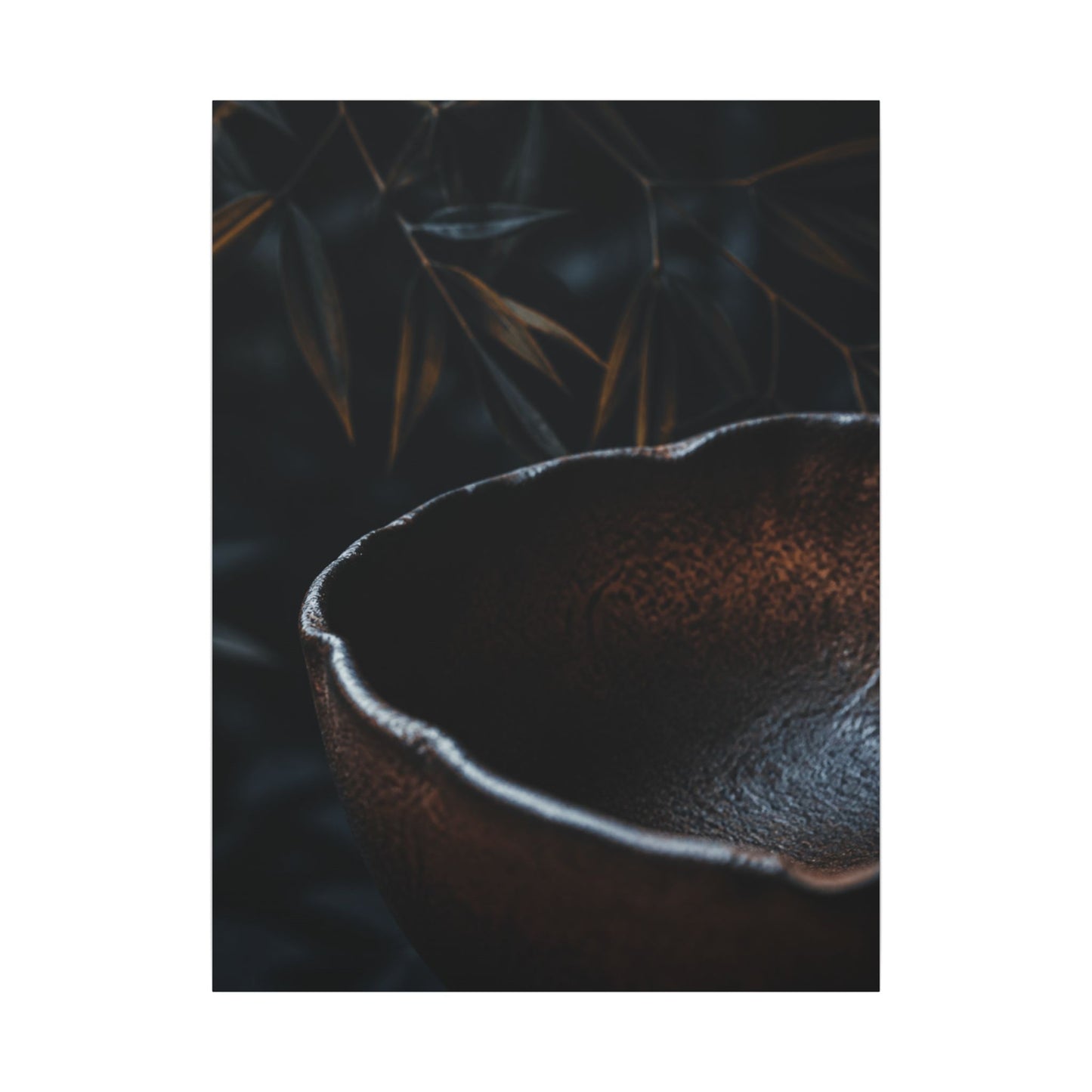 Luxurious Ceramic Bowl Canvas Art - Shadow Zen Dark Japandi