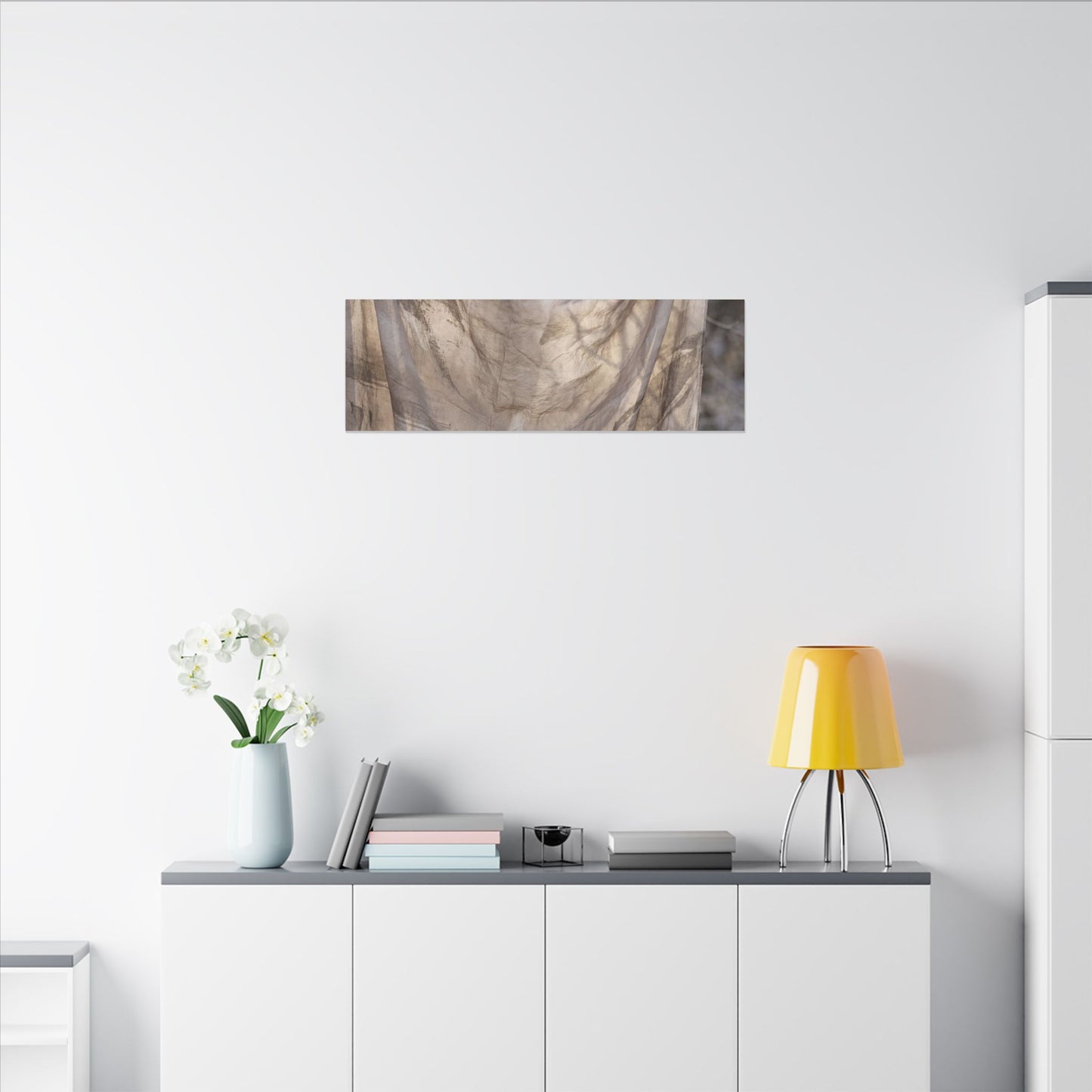 Ma Silk Drape Canvas Art - Japandi Japanese Pattern