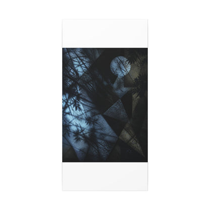 Shadow Play Winter Canvas Art | Dark Japandi Luxurious Design
