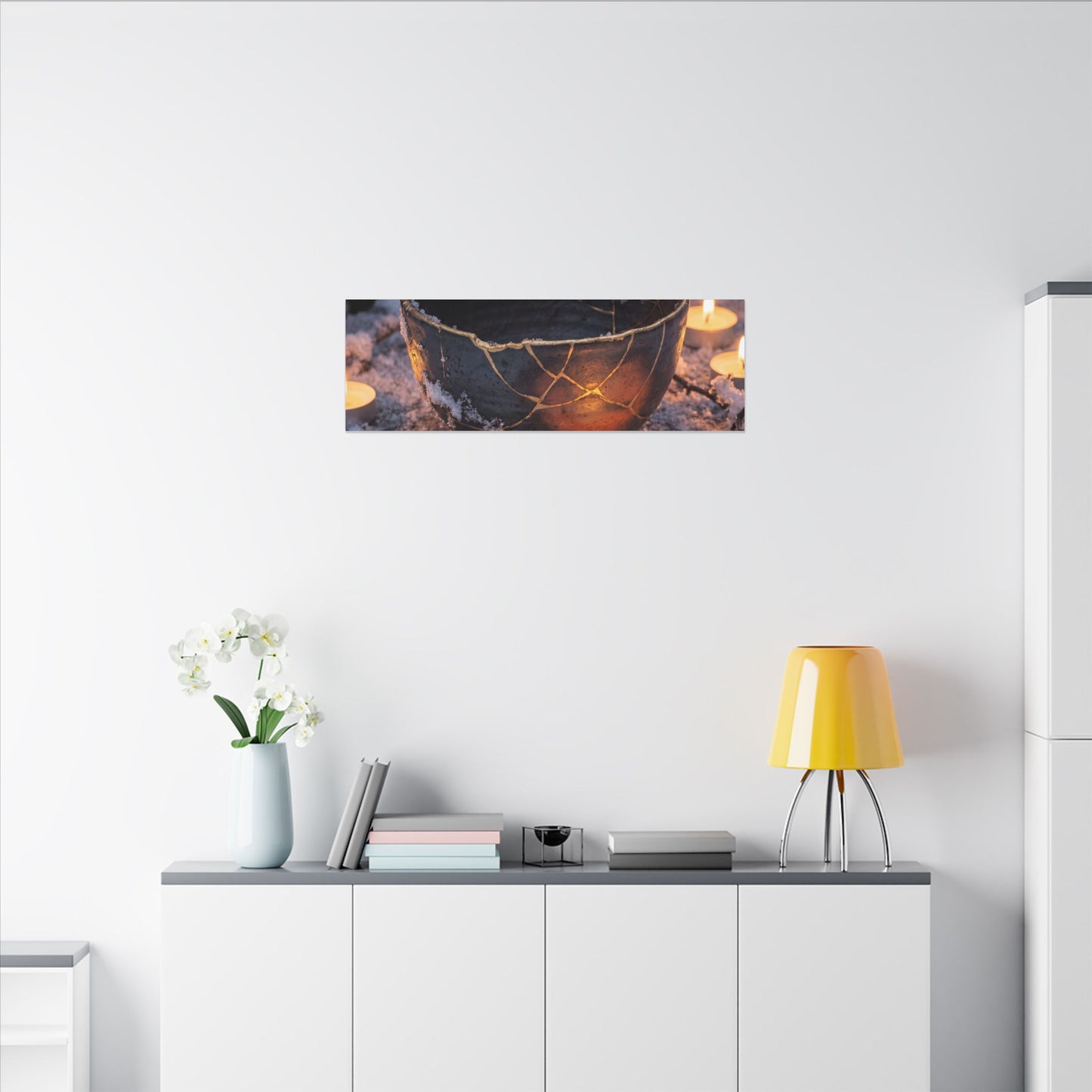 Ceramic Bowl Gold Repair Canvas Art | Beautiful Kintsugi Art