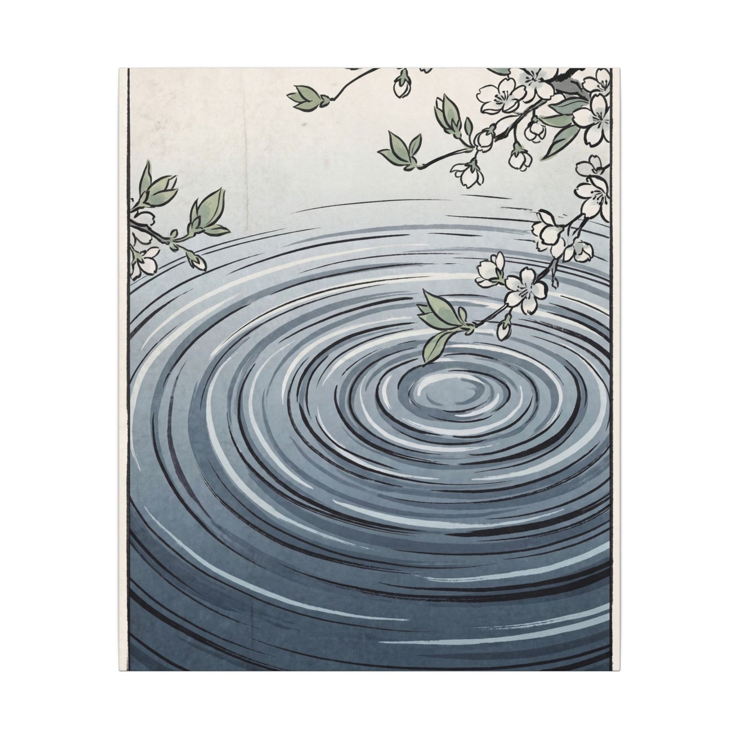 Calm Water Ripple Canvas Art - Ukiyo E Inspired Zen