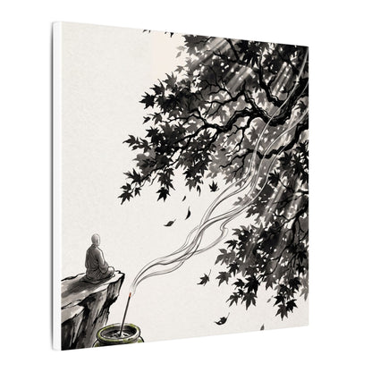 Serene Incense Smoke Canvas Art - Ukiyo E Inspired Zen