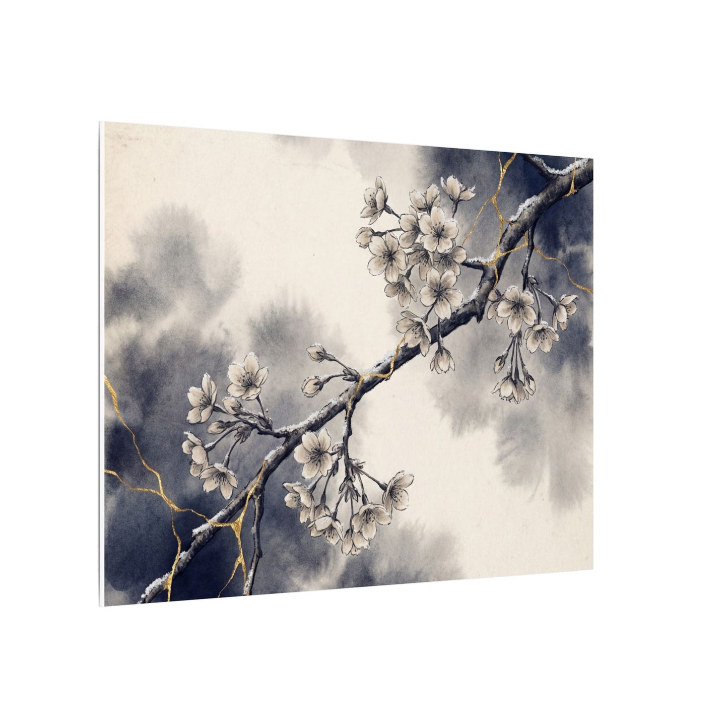 Ma Cherry Blossom Canvas Art - Kintsugi Gold Vein