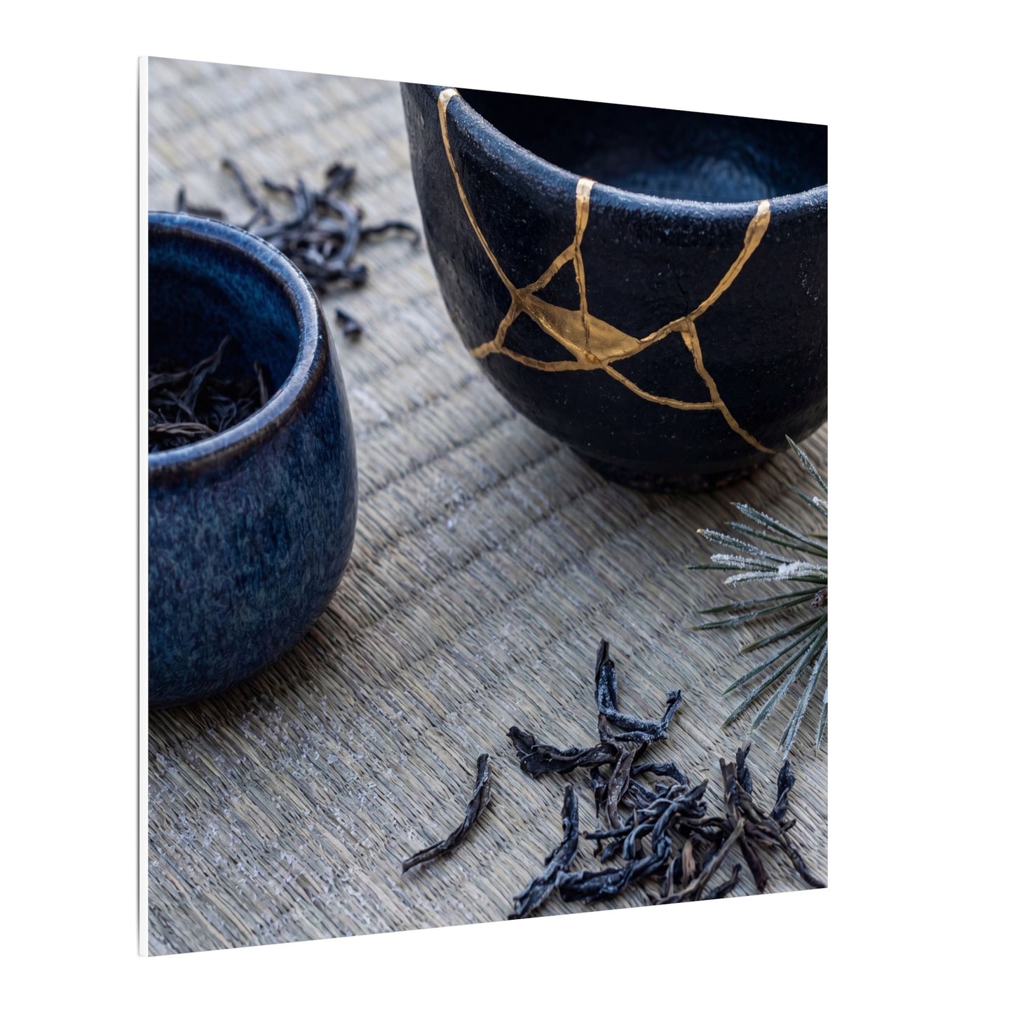 Kintsugi Tea Ceremony in Overcast | Gold Vein Canvas Art
