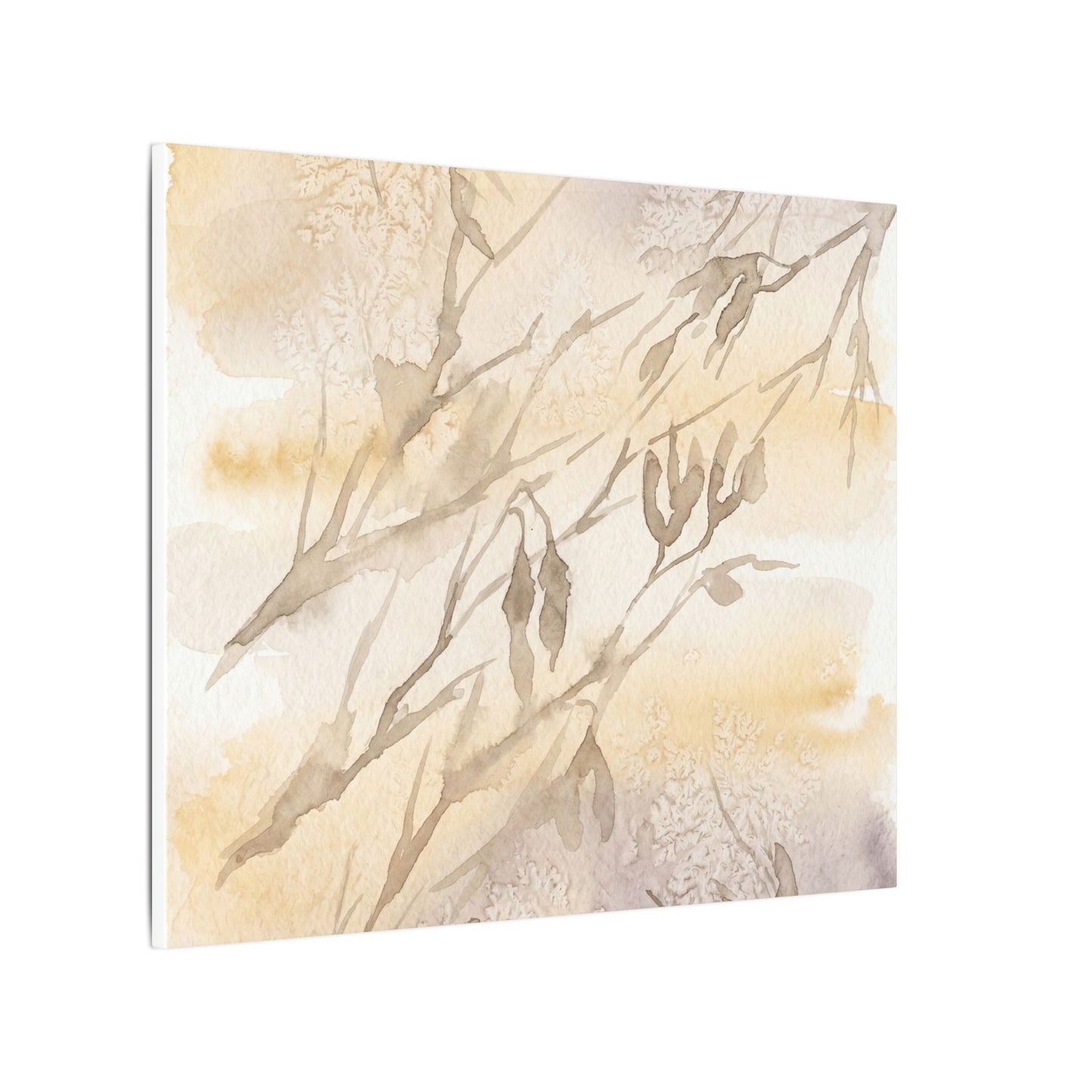 Shadow Play Winter Canvas Art | Japandi Warm Design