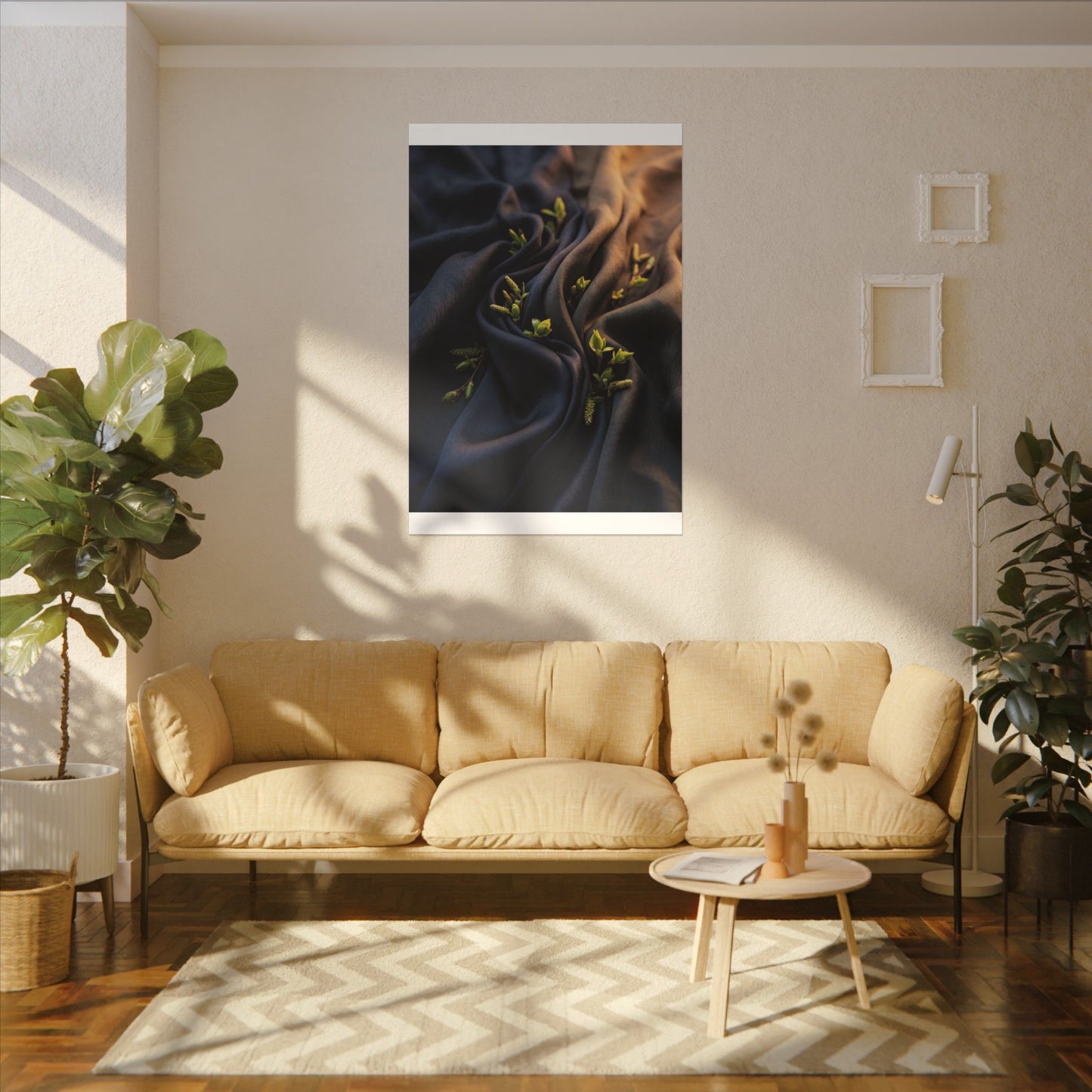 Spring Silk Drape Moody Minimal Canvas Art | Luxurious Decor