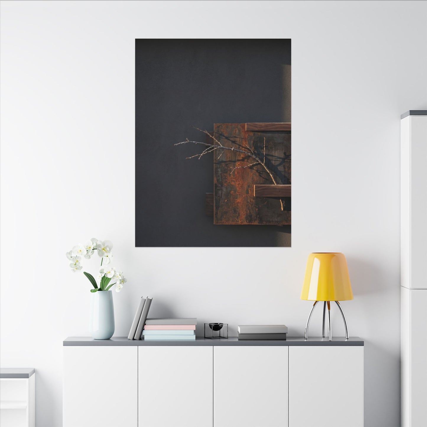 Ma Rust Patina Canvas Art - Dark Japandi Dark Texture
