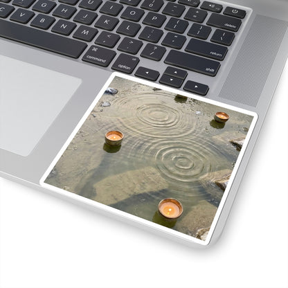 Water Ripple Japanese Pattern Sticker | Elegant Japandi Art