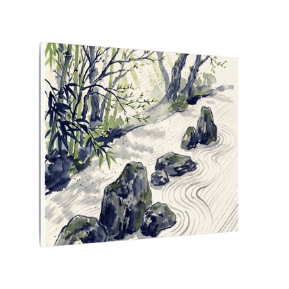 Dappled Rock Garden Canvas Art - Zen Mono No Aware