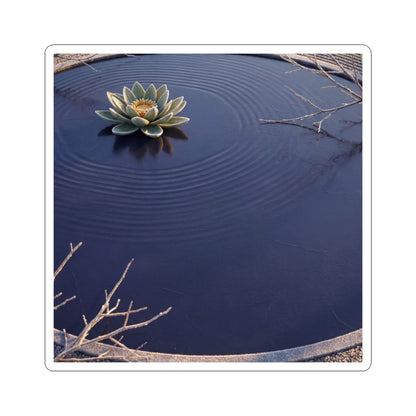 Lotus Flower Sticker | Winter Zen Karesansui Art Art Print