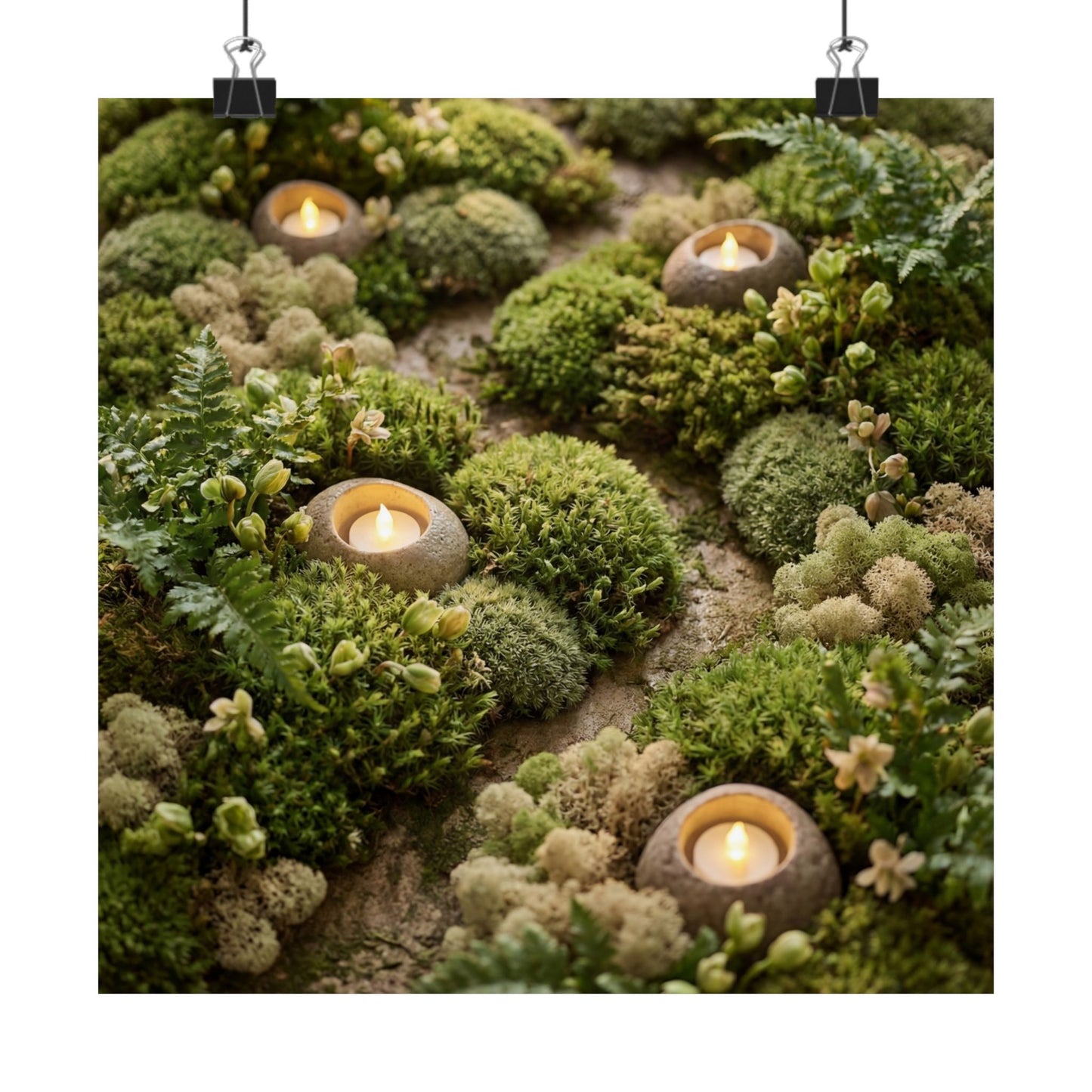 Mono No Aware Moss Close Up Wall Art Print - Japandi Japanese Pattern Art Print