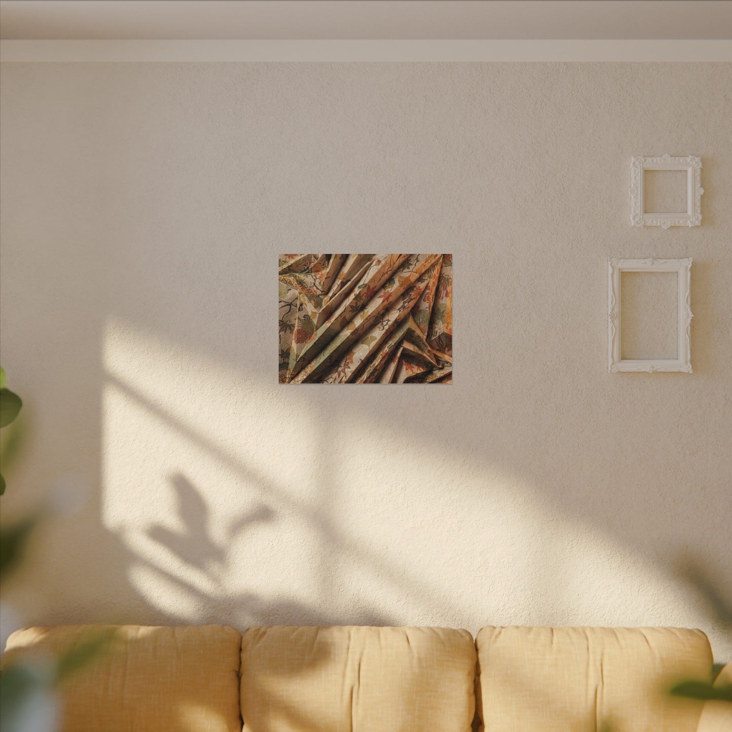 Paper Fold Autumn Canvas Art | Japandi Earthy Design