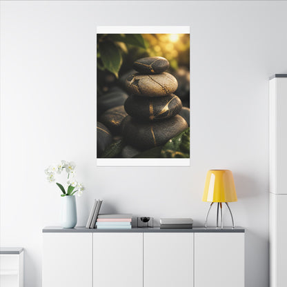 Summer River Stones Broken Beauty Canvas Art | Healing Decor