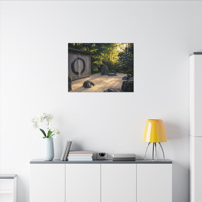 Rock Garden Enso Canvas Art | Tranquil Zen Art
