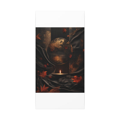 Silk Drape Autumn Canvas Art | Dark Japandi Moody Design