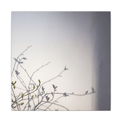 Japandi Shadow Play in Dawn | Japanese Pattern Canvas Art