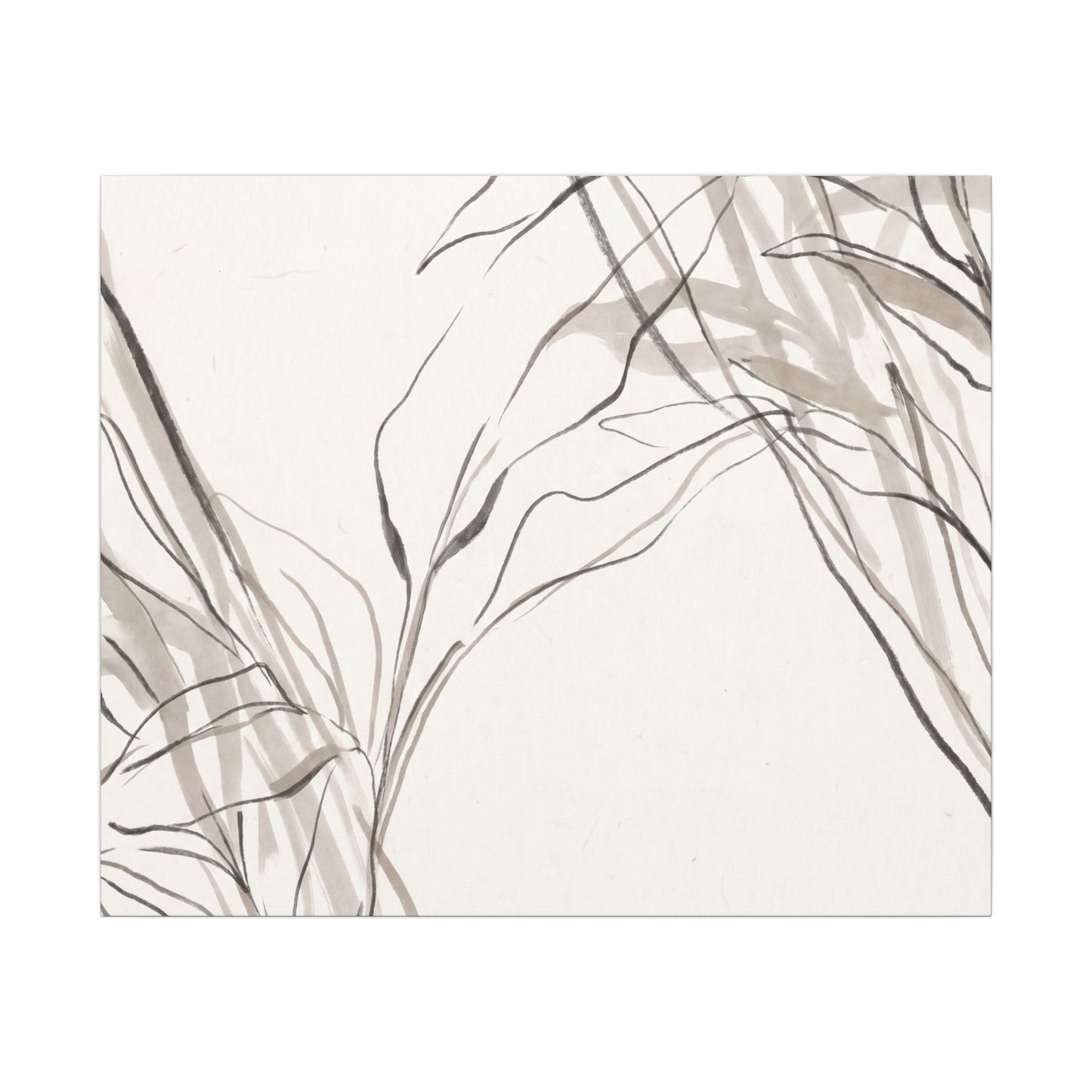 Neutral Shoji Screen Canvas Art - Minimal Line Japandi