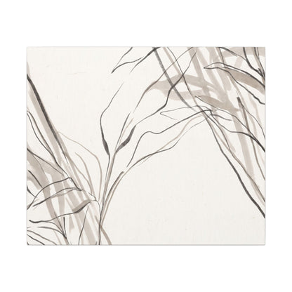 Neutral Shoji Screen Canvas Art - Minimal Line Japandi