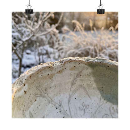Winter Ceramic Bowl Minimal Line Wall Art Print | Cozy Decor