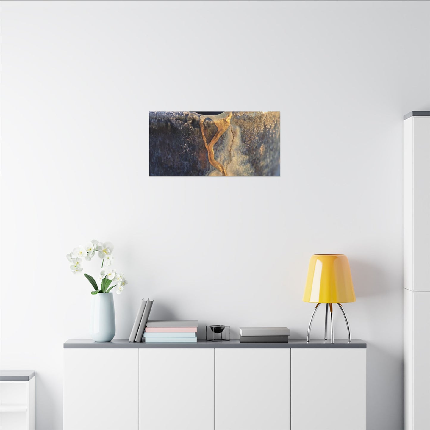 Winter Ceramic Bowl Gold Vein Canvas Art | Healing Decor