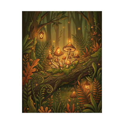Summer Wild Mushrooms Forest Whimsy Wall Art Print | Nostalgic Decor