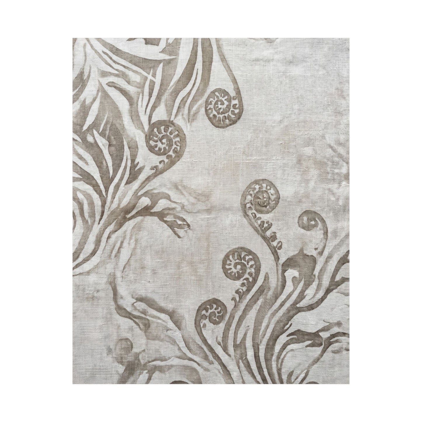 Fern Unfurling Japanese Pattern Wall Art Print | Neutral Japandi Art