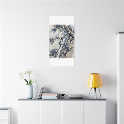 Moonlight Pine Tree Canvas Art - Japandi Seijaku