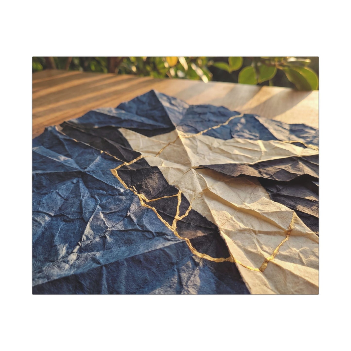 Golden Hour Paper Fold Canvas Art - Kintsugi Ma