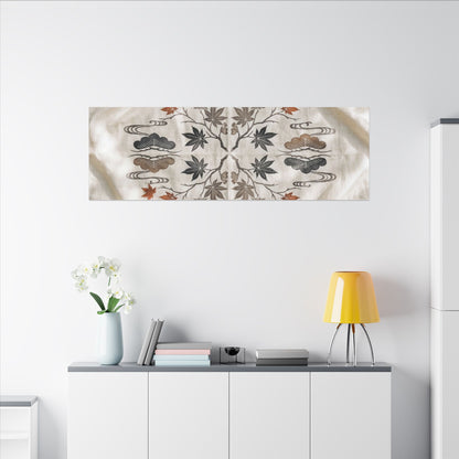 Elegant Silk Drape Canvas Art - Japanese Pattern Japandi