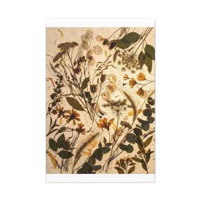 Dried Flowers Summer Canvas Art | Japandi Neutral Design