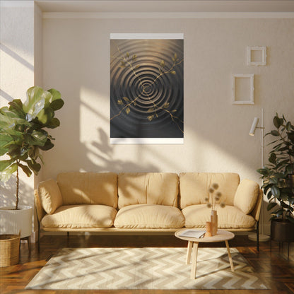 Kanso Water Ripple Canvas Art - Kintsugi Gold Vein