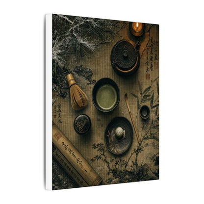 Tea Ceremony Canvas Art | Winter Zen Ukiyo E Inspired Art