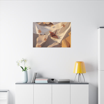 Autumn Paper Fold Minimal Line Canvas Art | Cozy Decor