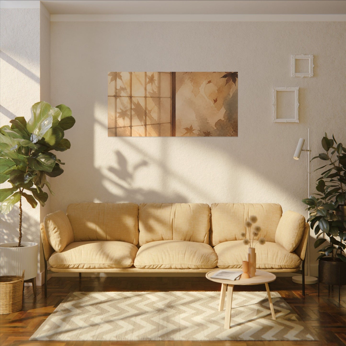 Candlelight Shoji Screen Canvas Art - Japandi Ma