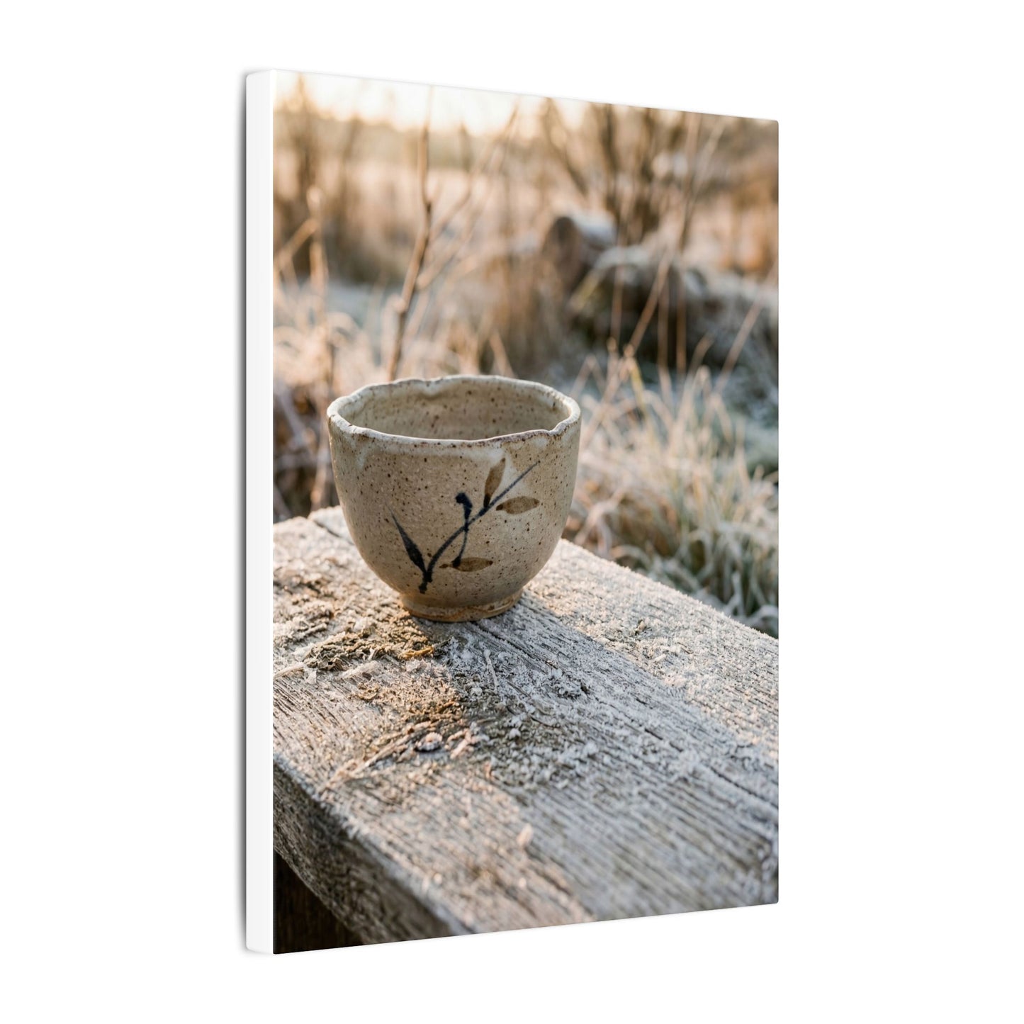 Golden Hour Ceramic Bowl Canvas Art - Japandi Ma