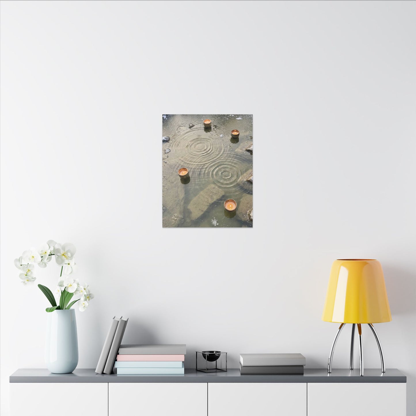 Water Ripple Canvas Art | Winter Japandi Japanese Pattern Art
