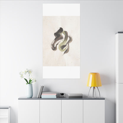 Ink Brushstroke Canvas Art | Spring Japandi Japanese Pattern Art
