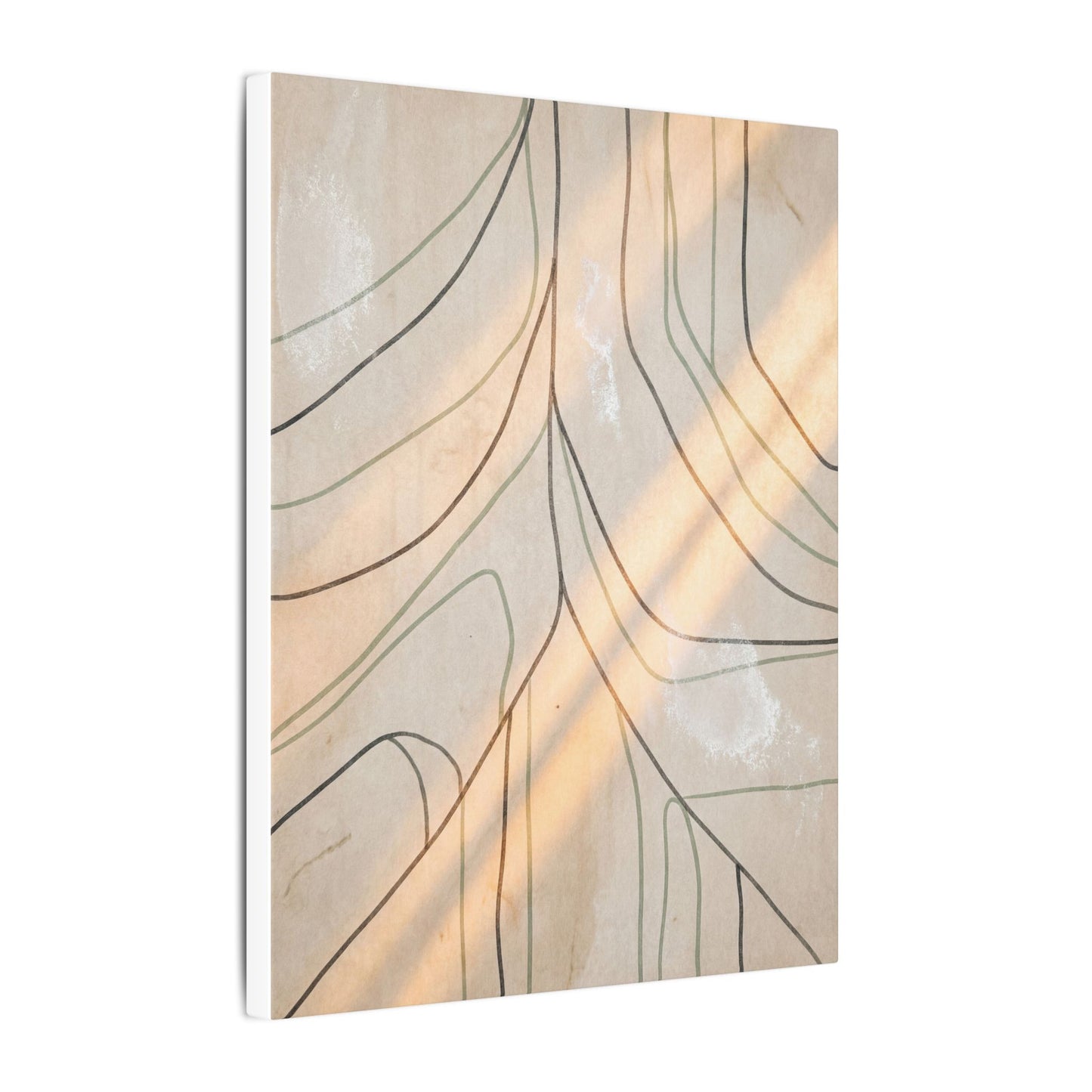 Shoji Screen Minimal Line Canvas Art | Warm Japandi Art