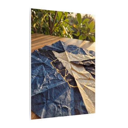 Golden Hour Paper Fold Canvas Art - Kintsugi Ma