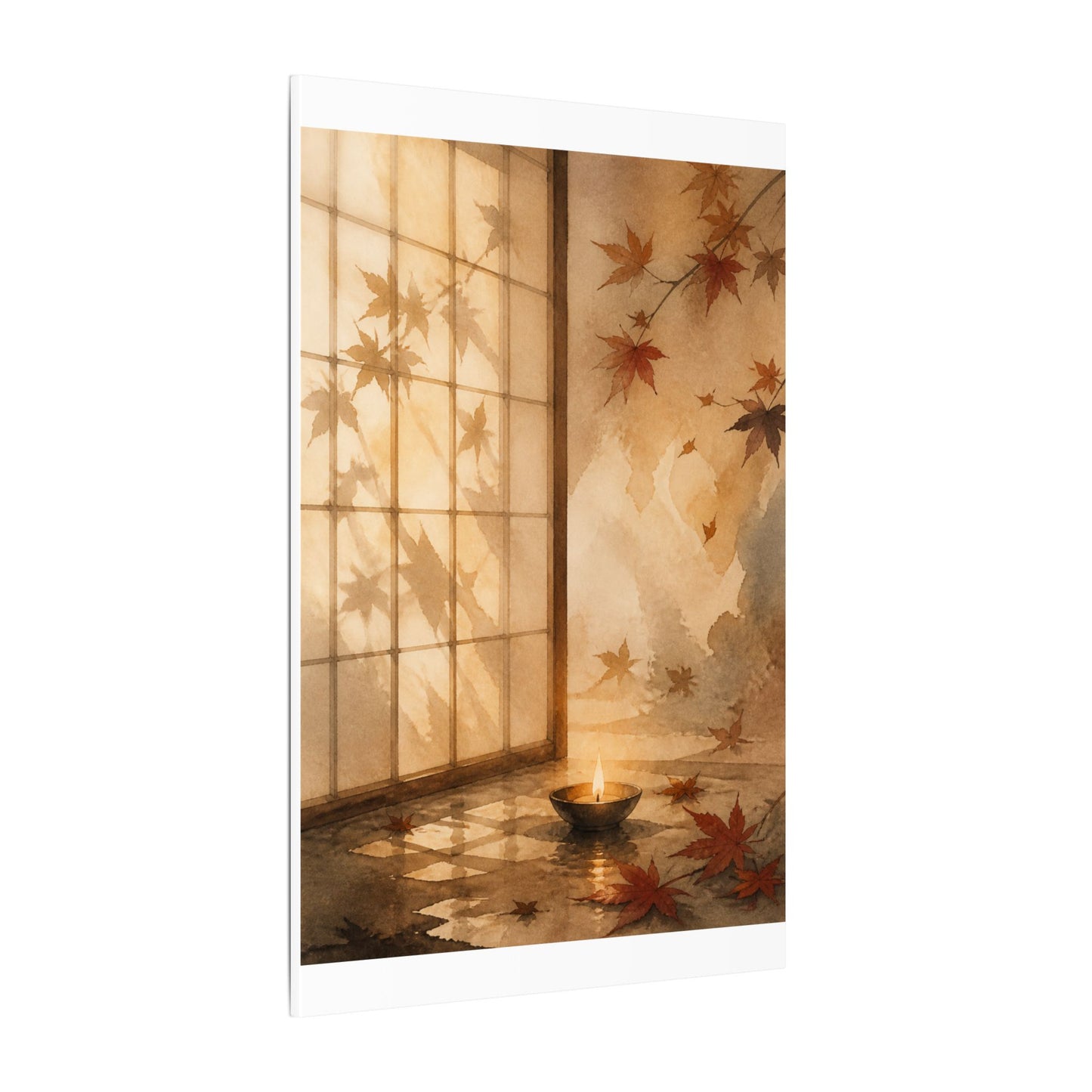 Candlelight Shoji Screen Canvas Art - Japandi Ma