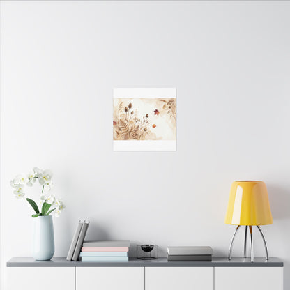 Dried Flowers Canvas Art | Autumn Japandi Watercolor Art