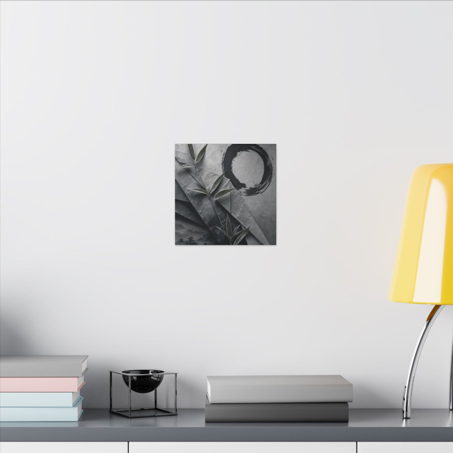 Winter Paper Fold Enso Canvas Art | Serene Decor